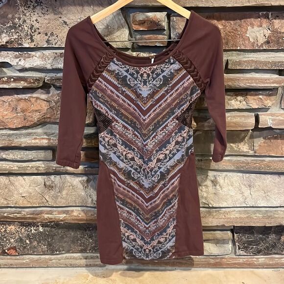 Free People Dresses & Skirts - Free People Out of Africa Brown Stretch Cotton Dress